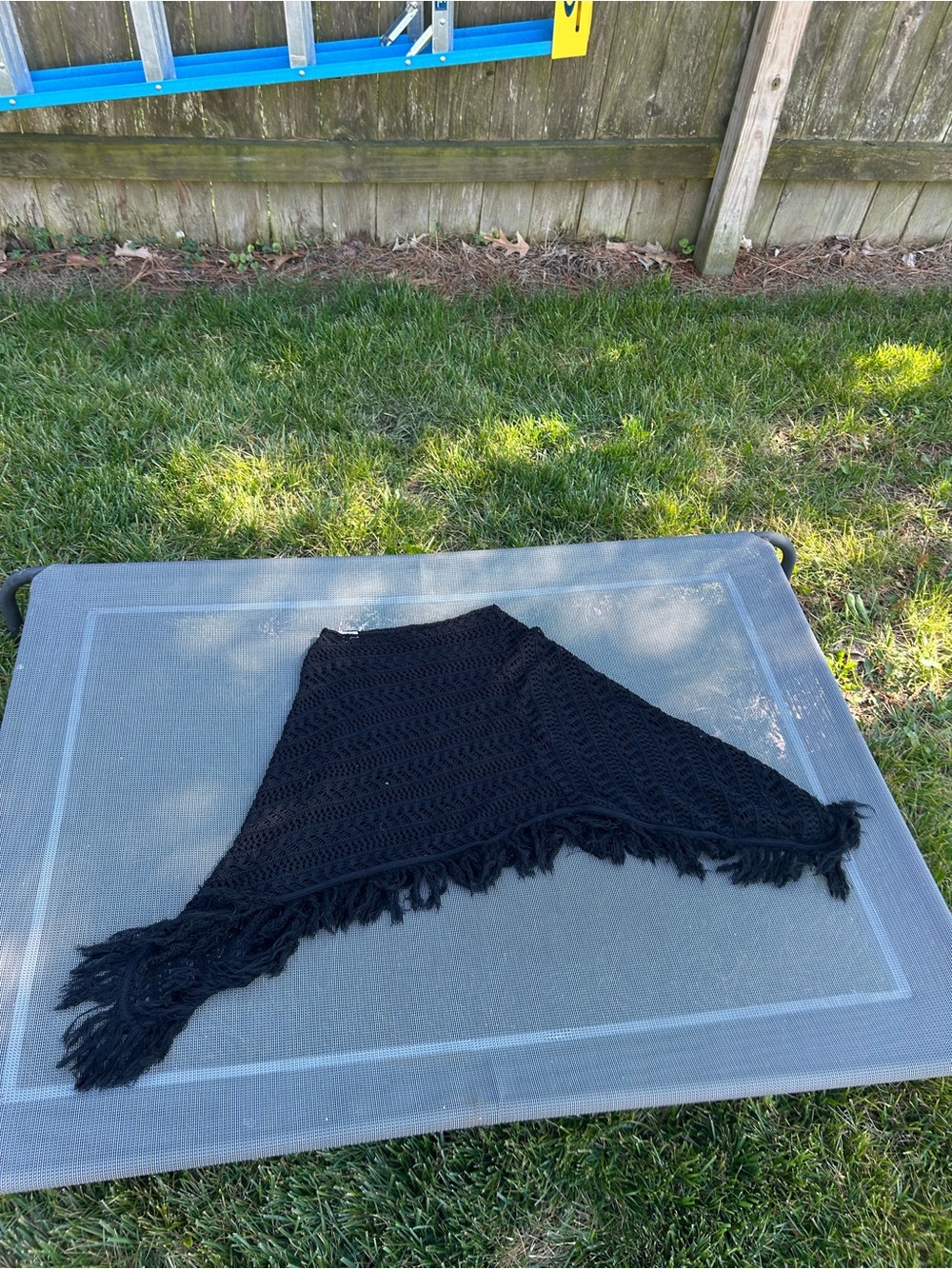 Y2k black crochet poncho‎ by sweet lily - one size cottage whimsy fairy summer